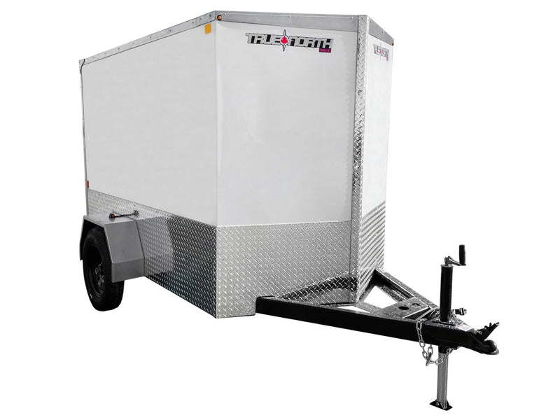 5 x 8-ft Enclosed Trailer with Ramp Door, White B6124