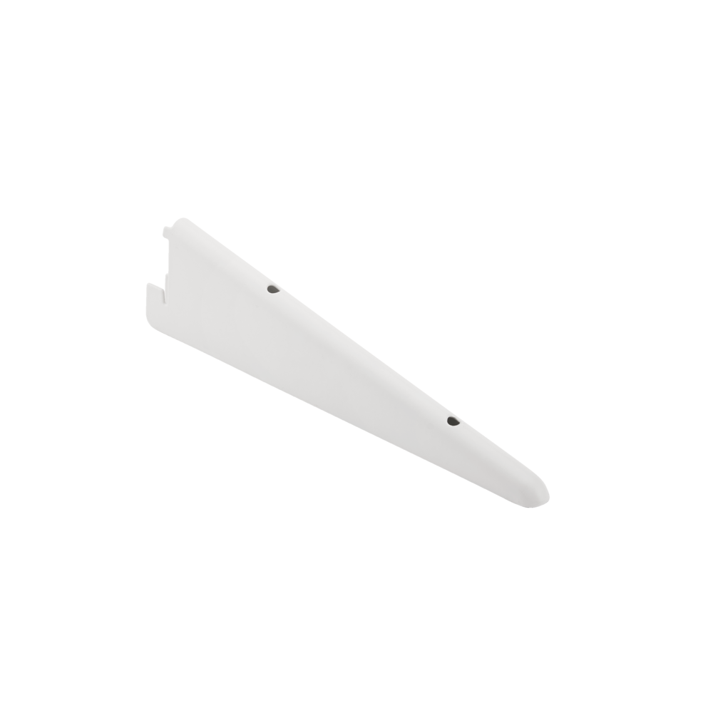 Double Track S-32 Shelf Bracket for Indoor Use, White, 7-in