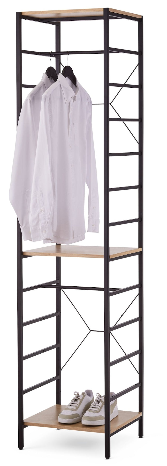 Freestanding Closet Organizer System Kit with Adjustable Shelves, Assorted Colours, 17.75-in P5097