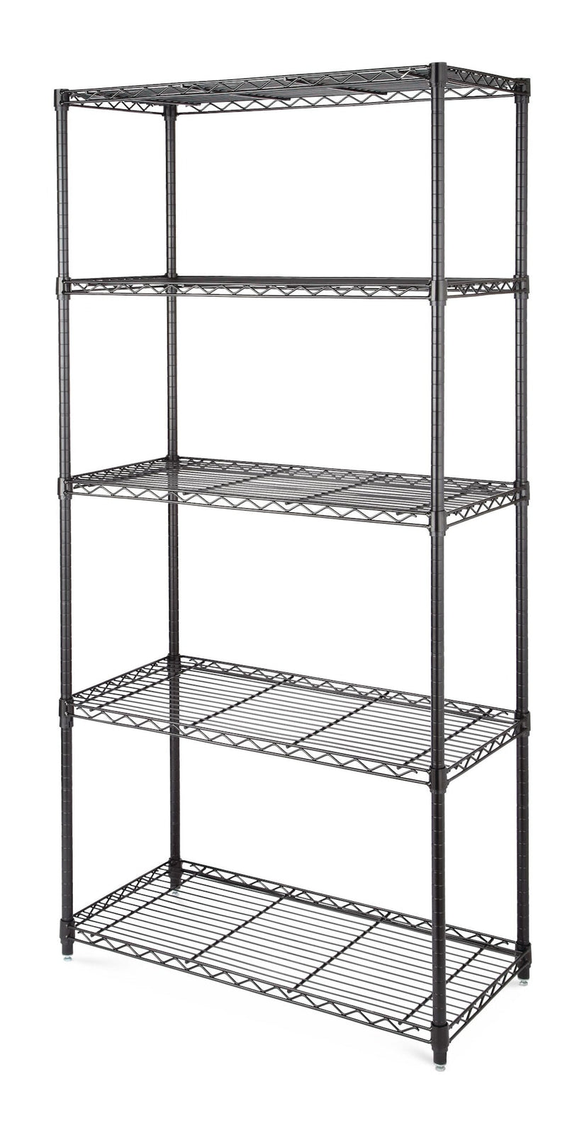 Metal 5-Tier Adjustable Wire Shelving Storage Unit, Black T2772