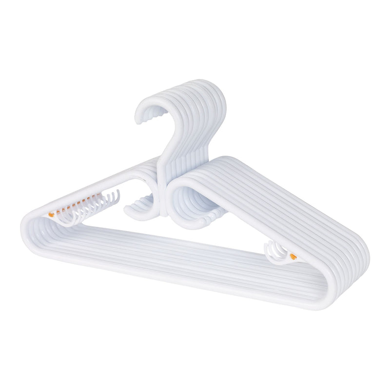 Plastic Hangers, Heavy-Duty, White 12-pk L9412