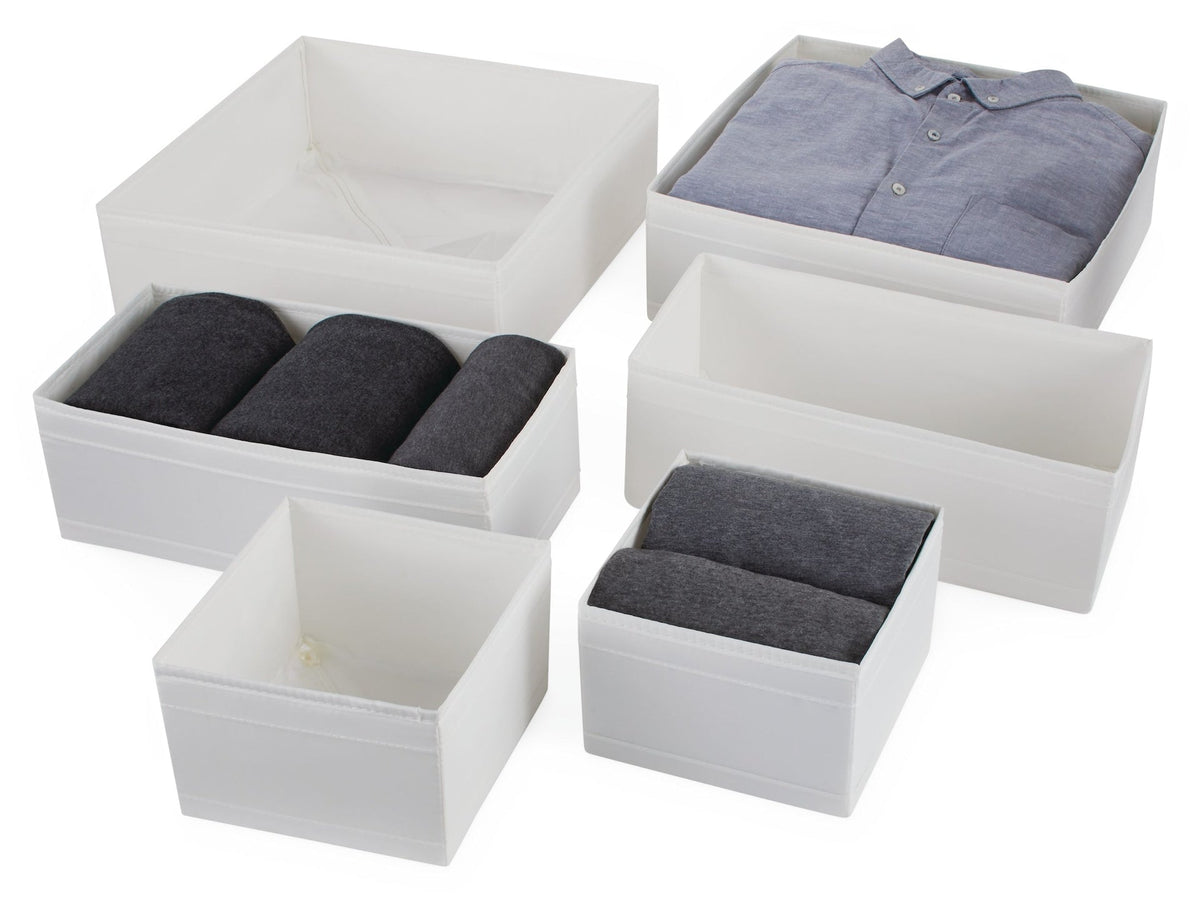 Soft Fabric All-Purpose Storage Box Set, 6-pk