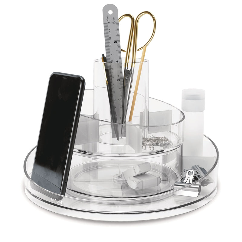 Cascada Acrylic Spinning Turntable Cosmetic Vanity Organizer, Clear Q0300