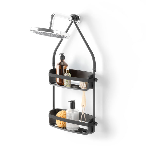 Flex Adhesive Rigid Plastic Shower Caddy, Black T8123