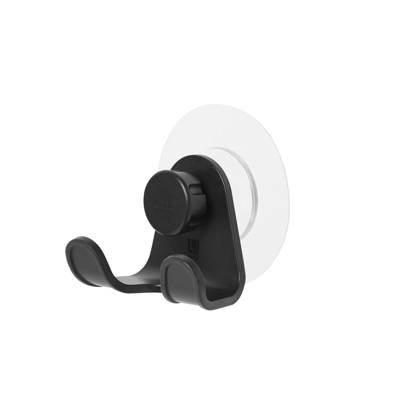 Flex Adhesive Rust-Resistant Double Shower Hook, Black O2773