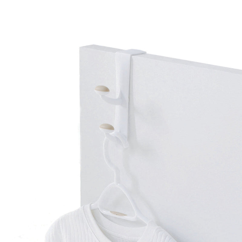 Plastic 2-Hook Over the Door Hook, White, 10-in N1254