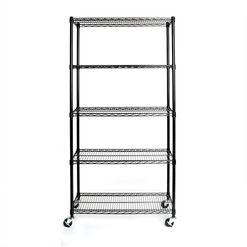 5-Tier NSF Steel Shelving, 36-in x 18-in x 72-in, Black E4063