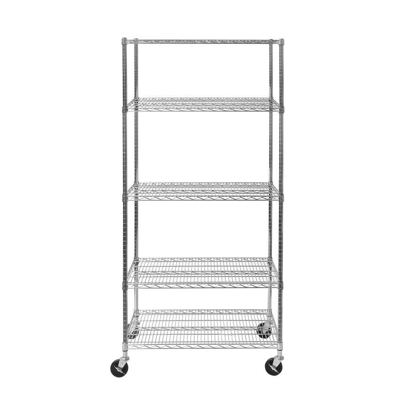 5-Tier Shelving, 36-in x 24-in x 72-in, Chrome H5431