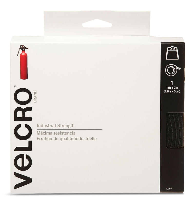 Hook-and-loop Industrial Strength Tape, Black, 15 ft x 2 in R5356