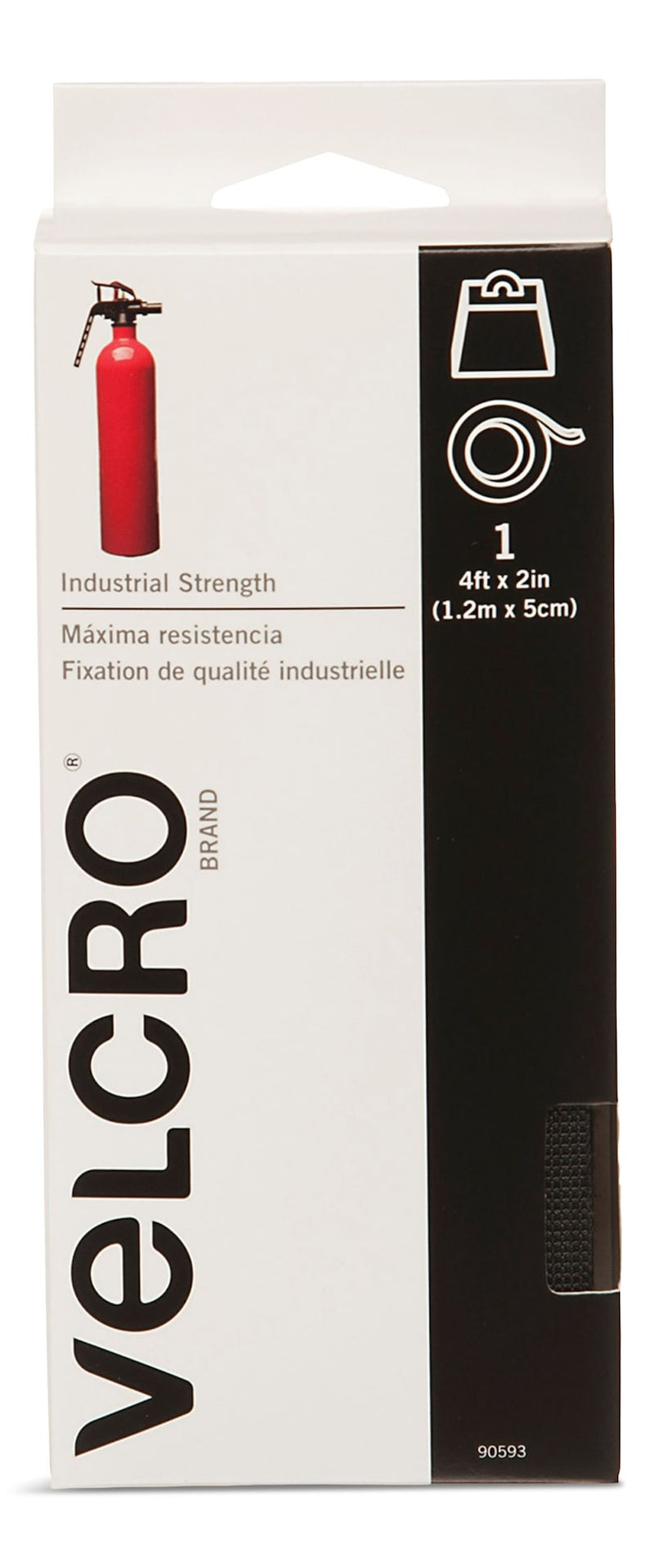 Hook-and-loop Industrial Strength Tape with Heavy Duty Adhesive, 4-ft x 2-in, 1-pk Z2683