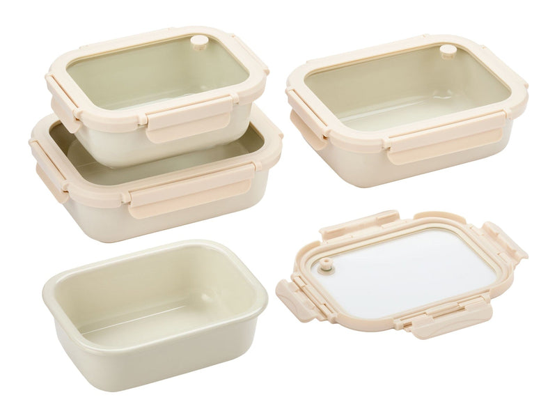 Ceramic Food Containers, Cream, 8-pc I6722