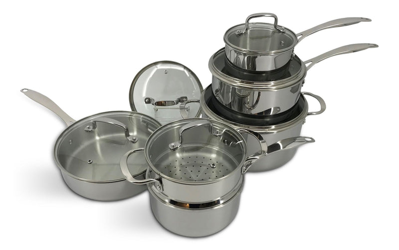 Elite Series 3-Ply Clad Stainless Cookware Set, Oven Safe P0668