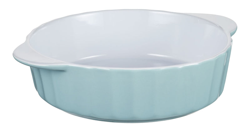 Round Ceramic Baking Dish, 2.1 L, Blue Y9861