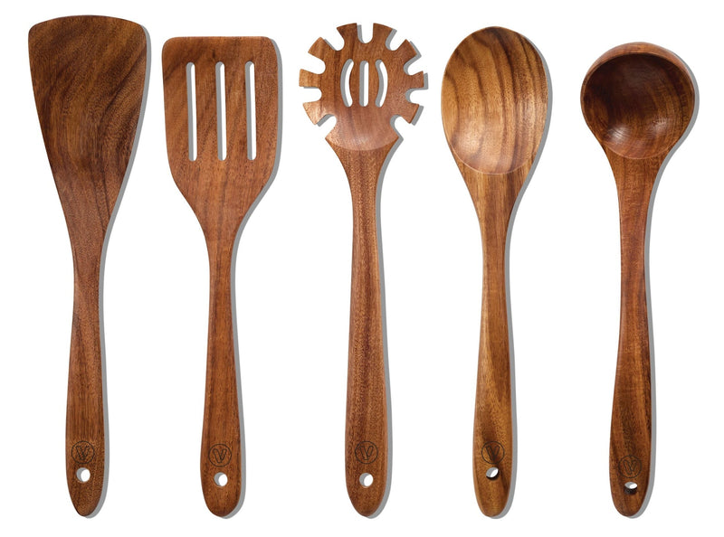 Solid Acacia Wood Utensil Set, 5-pc O9813