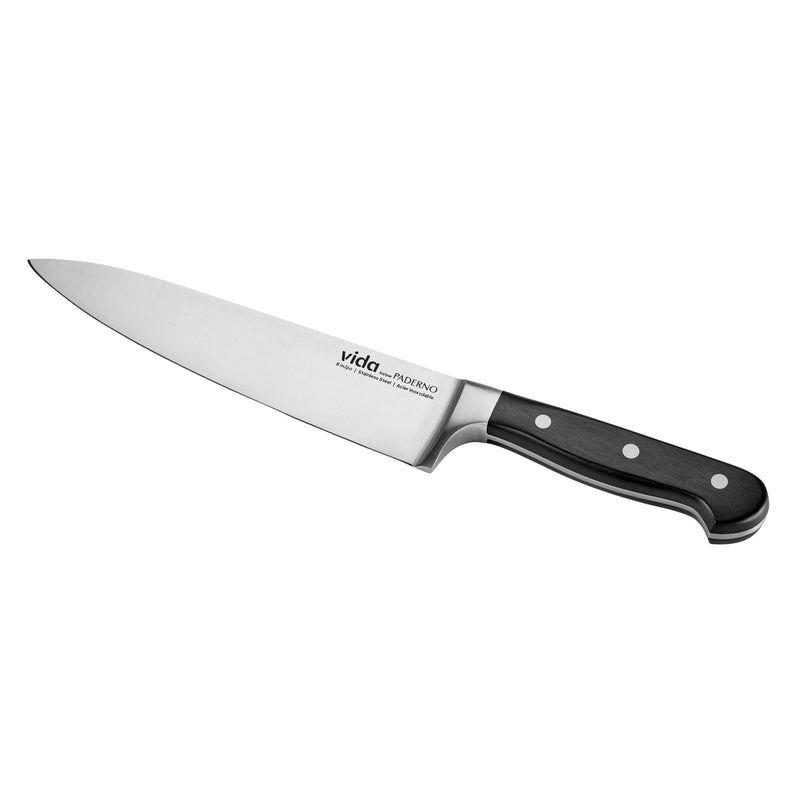 Stainless Steel Triple Rivet Chef's Knife, Ergonomic Grip, 8-in D2186