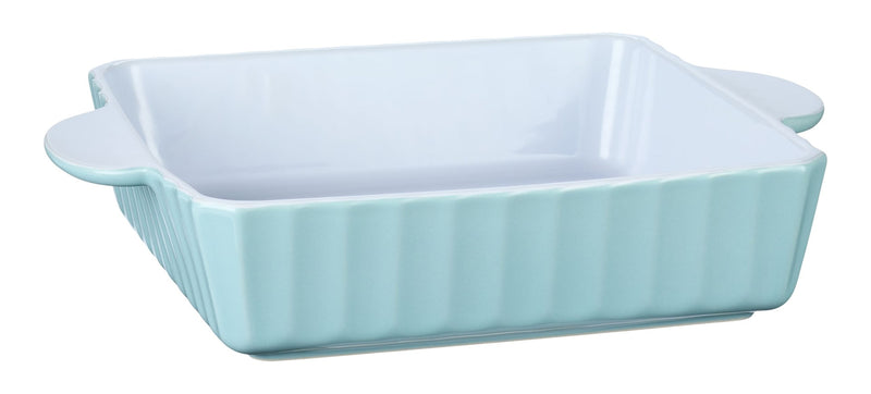 White/Blue Ceramic Square Baking Dish, 9-in E6957