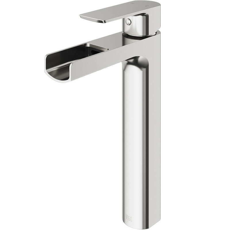 Amada 11-in Brushed Nickel Vessel Bathroom Faucet W1428