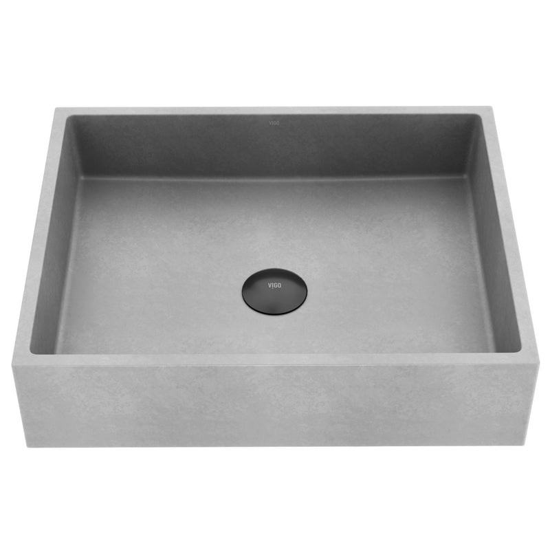 Coca Gothic 19x15-in Deep Grey Bathroom Sink/Basin with Rectangular Vessel F7238