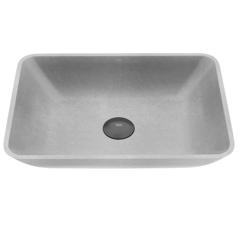 Duomo Gothic 18x13-in Deep Grey Bathroom Sink/Basin with Rectangular Vessel F6920