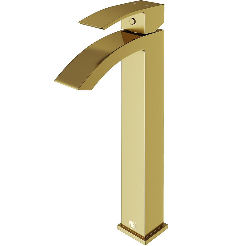 Duris Single Handle Vessel Sink Bathroom Faucet with Deck Plate, Matte BGold N7275
