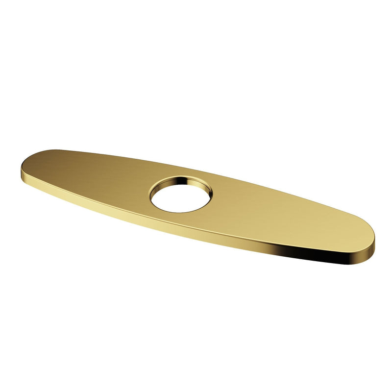 Kitchen Sink Faucet Hole Cover Deck Plate For 1 or 3 Hole, Matte Brushed Gold, 10-in U6121