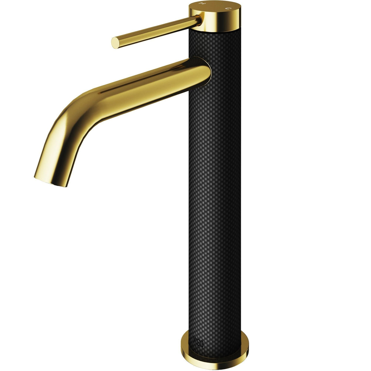 Lexington 8-in Gold/Carbon Fiber Vessel Bathroom Faucet