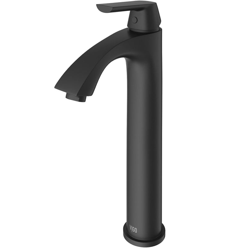 Linus Single Handle Vessel Single Hole Bathroom Sink Faucet, Matte Black C2887