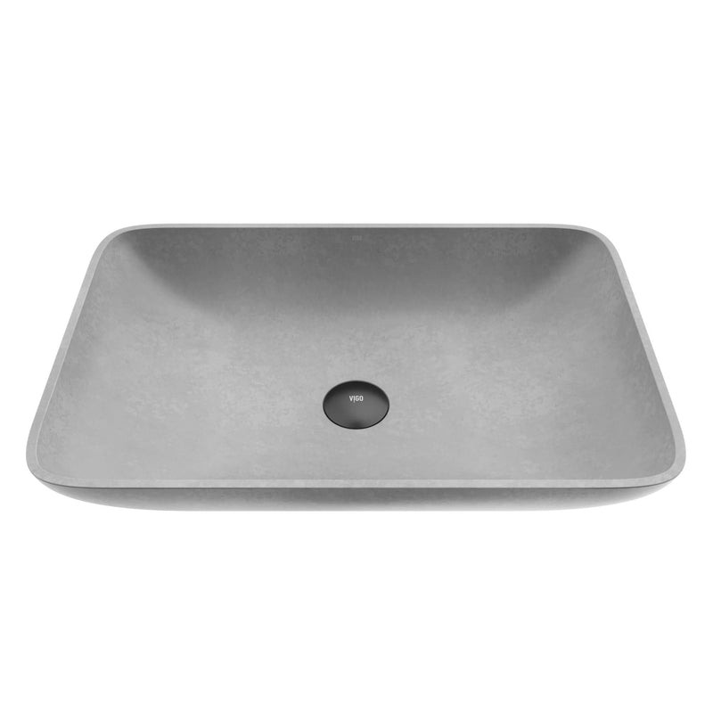 Lorca Gothic 22x15-in Deep Grey Bathroom Sink/Basin with Rectangular Vessel Q7969
