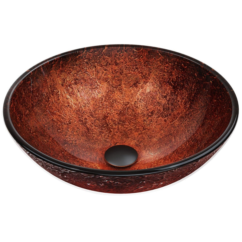 Mahogany Moon Glass Vessel Bathroom Sink B8099