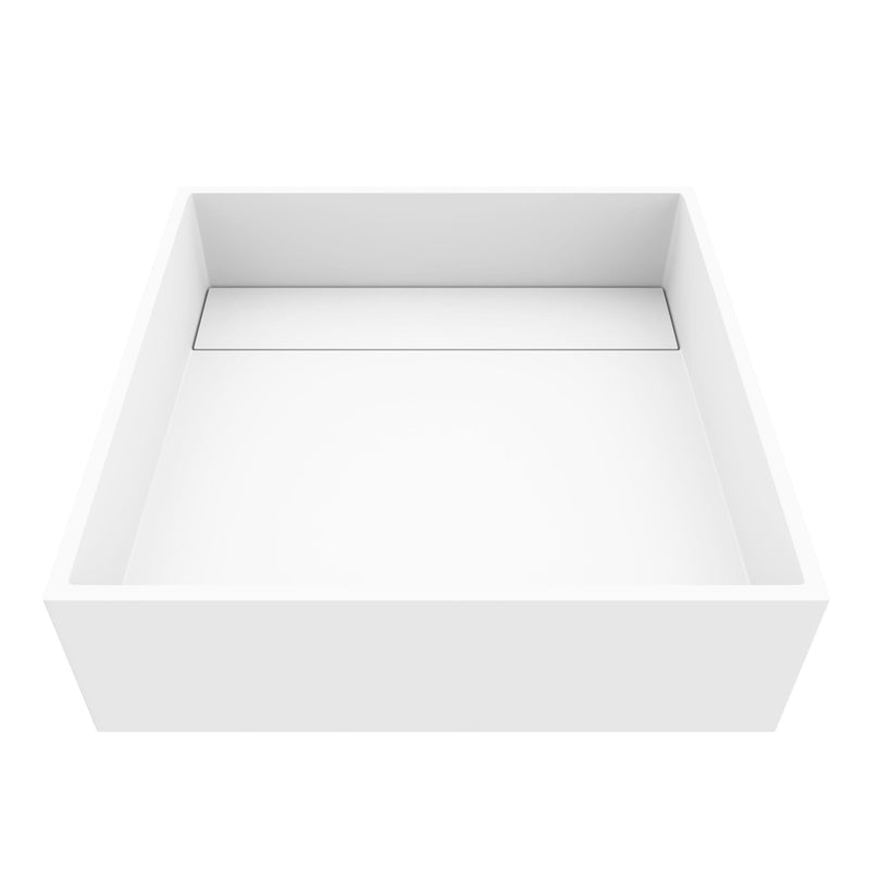 Montauk 15x15-in Deep White Bathroom Sink/Basin with Rectangular Vessel M9985