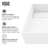 Montauk White Bathroom Sink/Basin Set with Amada Faucet and Rectangular Composite Vessel