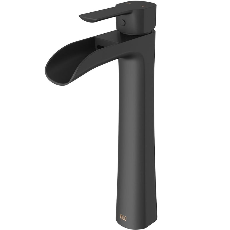 Niko Single Handle Single Hole Bathroom Sink Faucet, Matte Black G6821