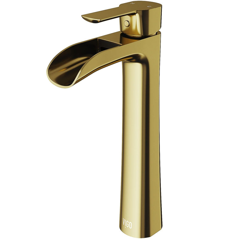 Niko Single Handle Single-Hole Bathroom Vessel Faucet in Matte Brushed Gold W2570