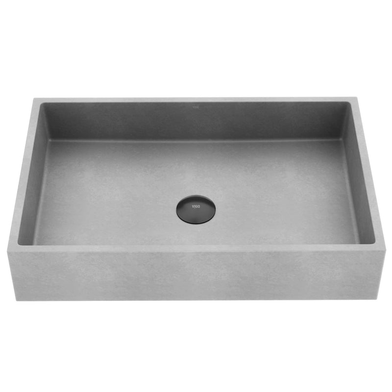 Orvieto Gothic 24x15-in Deep Grey Bathroom Sink/Basin with Rectangular Vessel Z6082