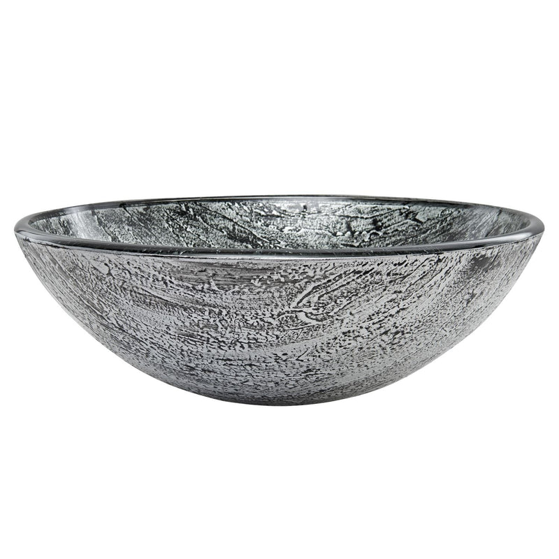 Round Glass Vessel Bathroom Sink/Basin with Deep Bowl, Titanium Z1938