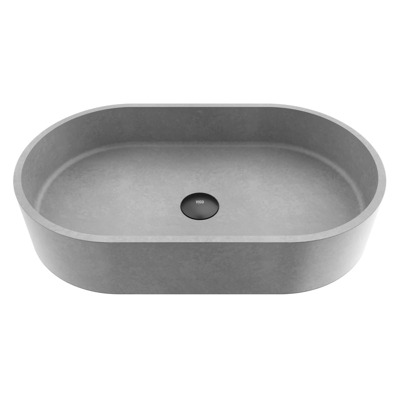 Sagrada Gothic 24x14-in Deep Grey Bathroom Sink/Basin with Rectangular Vessel A4997