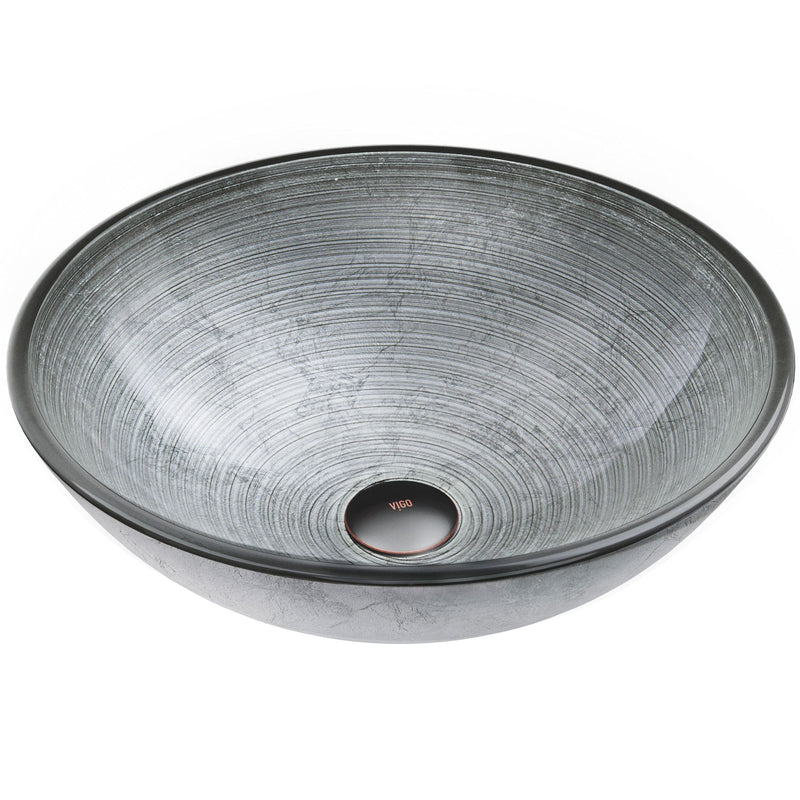 Simply Glass Round Vessel Bathroom Sink/Basin with Deep Bowl, Gray S9539