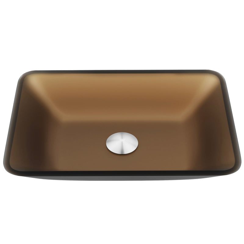 Sottile Glass Bathroom Sink/Basin and Faucet Set with Rectangular Vessel, Various Colours Z6189