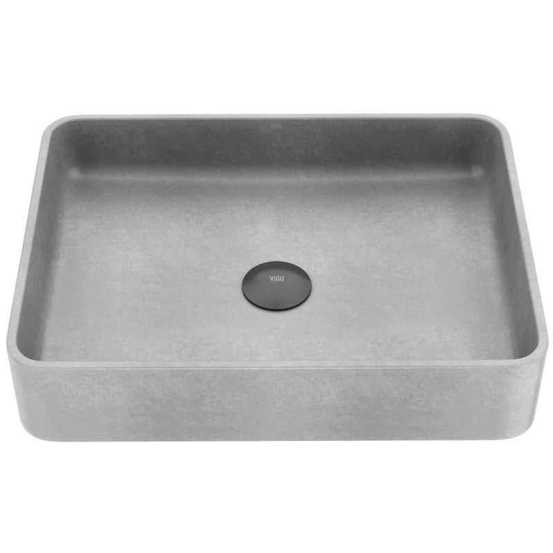 Tarragona Gothic 19x14-in Deep Grey Bathroom Sink/Basin with Rectangular Vessel B9615