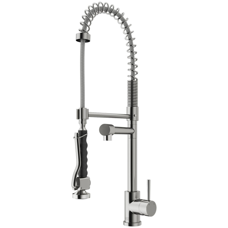 Zurich Single Handle Pull Down Spray Kitchen Faucet, Stainless Steel S6628