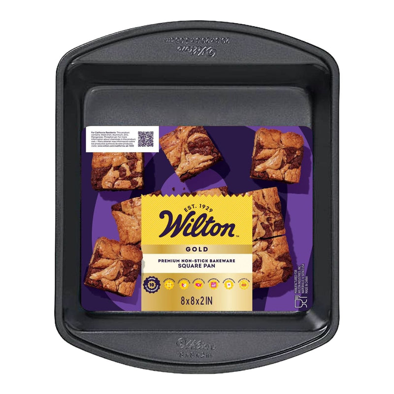 Gold Premium Non-Stick Bakeware Square Cake Pan, 8x8x2-in X7017