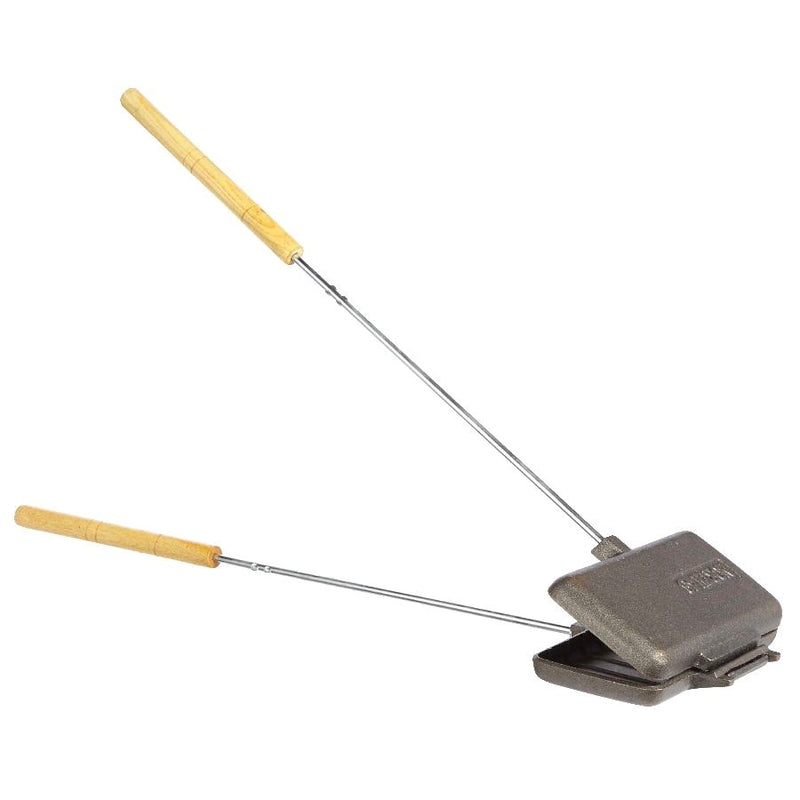 Cast Iron Long Handle Double Camping Cooker/Toaster, 9-in O0134