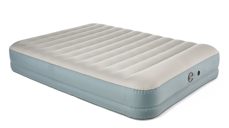 Double High Toughguard Inflatable Air Bed with Rechargeable Pump, Queen, Grey F9045