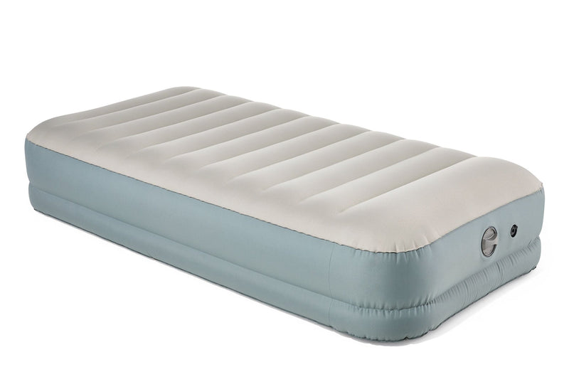 Double High Toughguard Inflatable Air Bed with Rechargeable Pump, Twin, Grey O1286