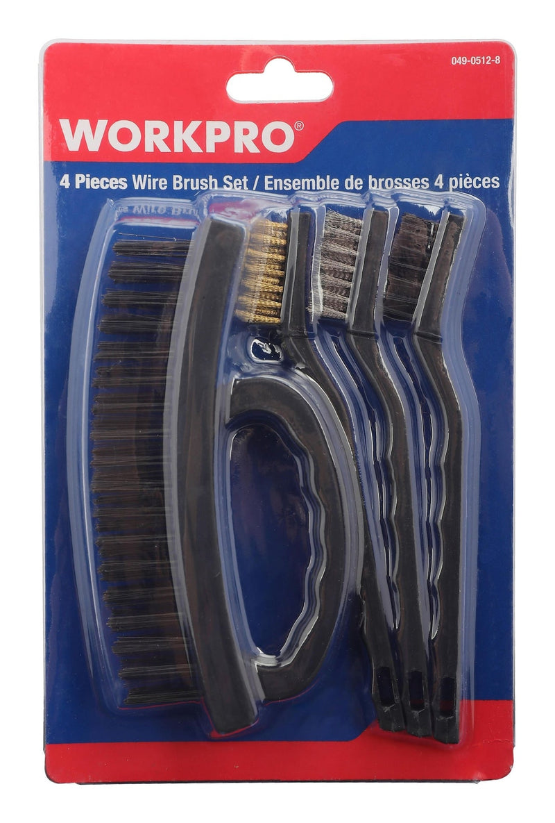 Carbon Steel Wire Cleaning Brush Set, Removes Paint, Rust & Dirt From Metal, 4-pc Y5703