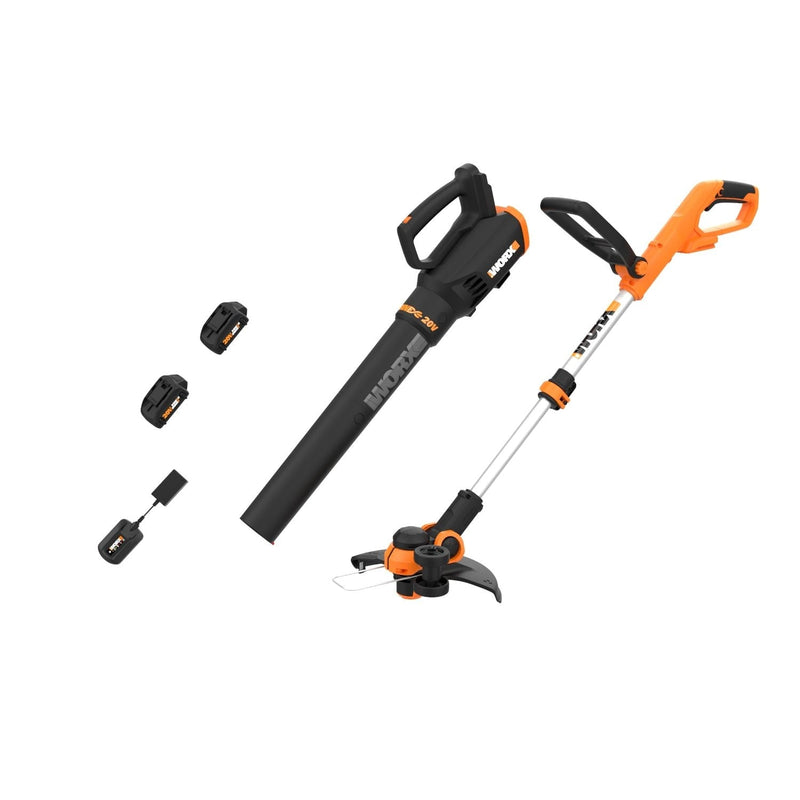 WG929 20V Power Share Cordless Grass Trimmer & Leaf Blower Combo Kit K1904