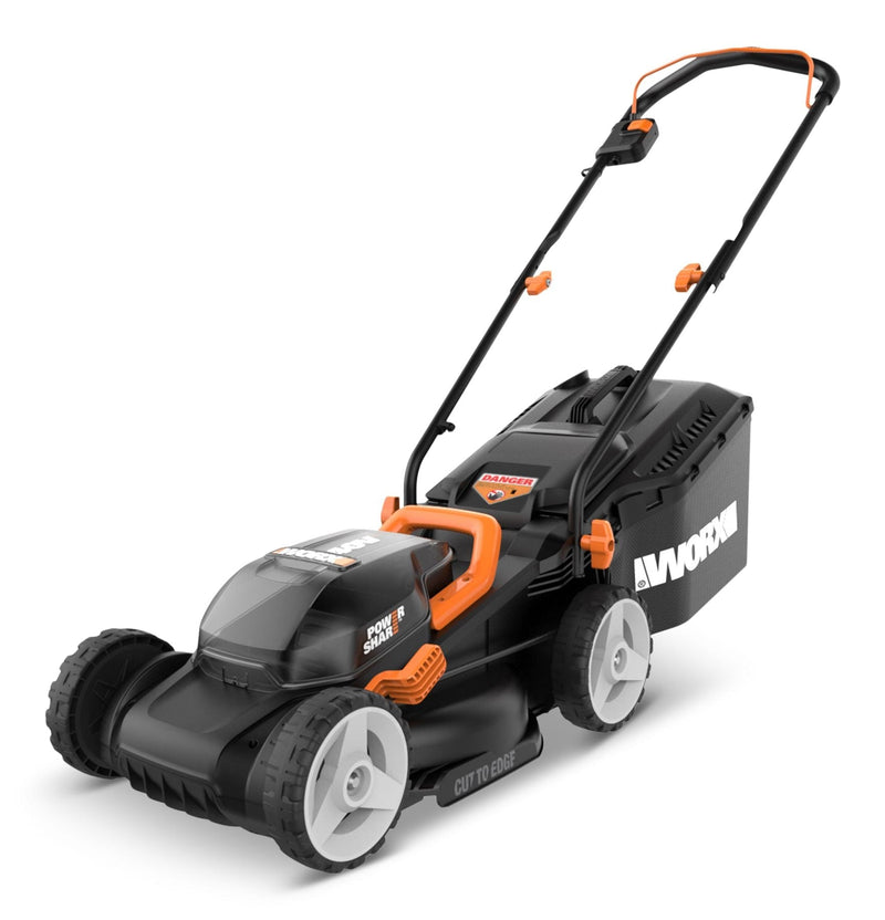 WG934 Power Share 2x20V 2-in-1 Combo Kit, WG779 40V Cordless Mower, 14-in + WG163.9 20V Cordless Grass Trimmer/Edger, 12-in J9806