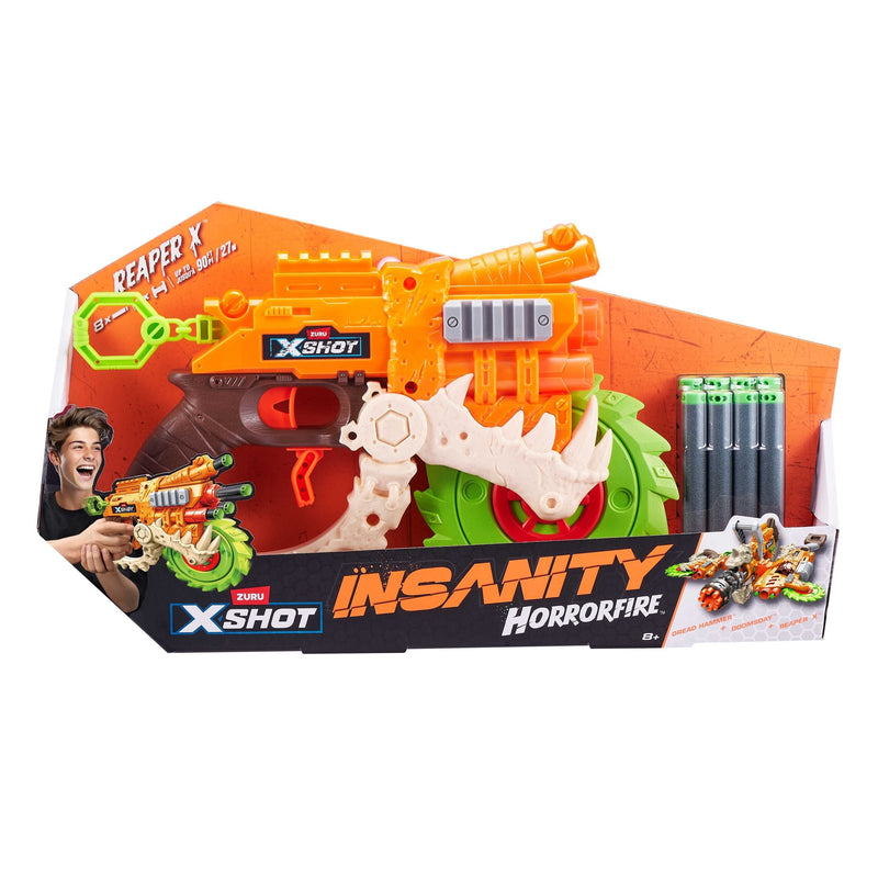Insanity HorrorFire Reaper X Dart Blaster with Saw Blade, Includes 8-Darts, Ages 8+ B6974