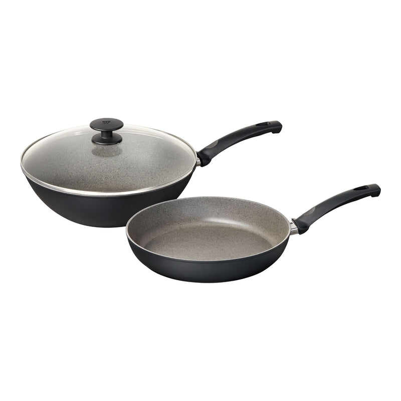 3-Piece Frying Set with 28-cm Frypan and 30-cm Wok E8186