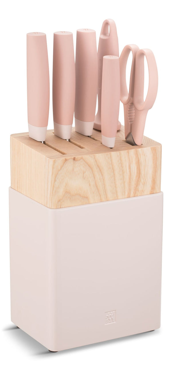 Now S Stainless Steel Knife Block Set, Pink, 7-pc W8797